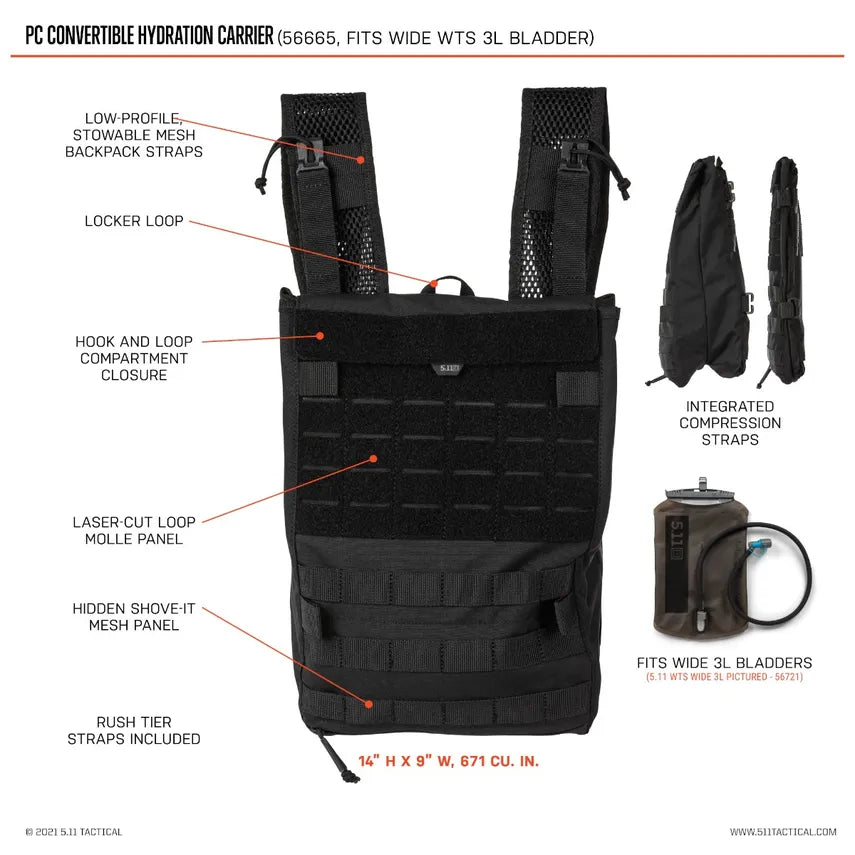 5.11 PC Hydration Convertible Carrier - 3 liter