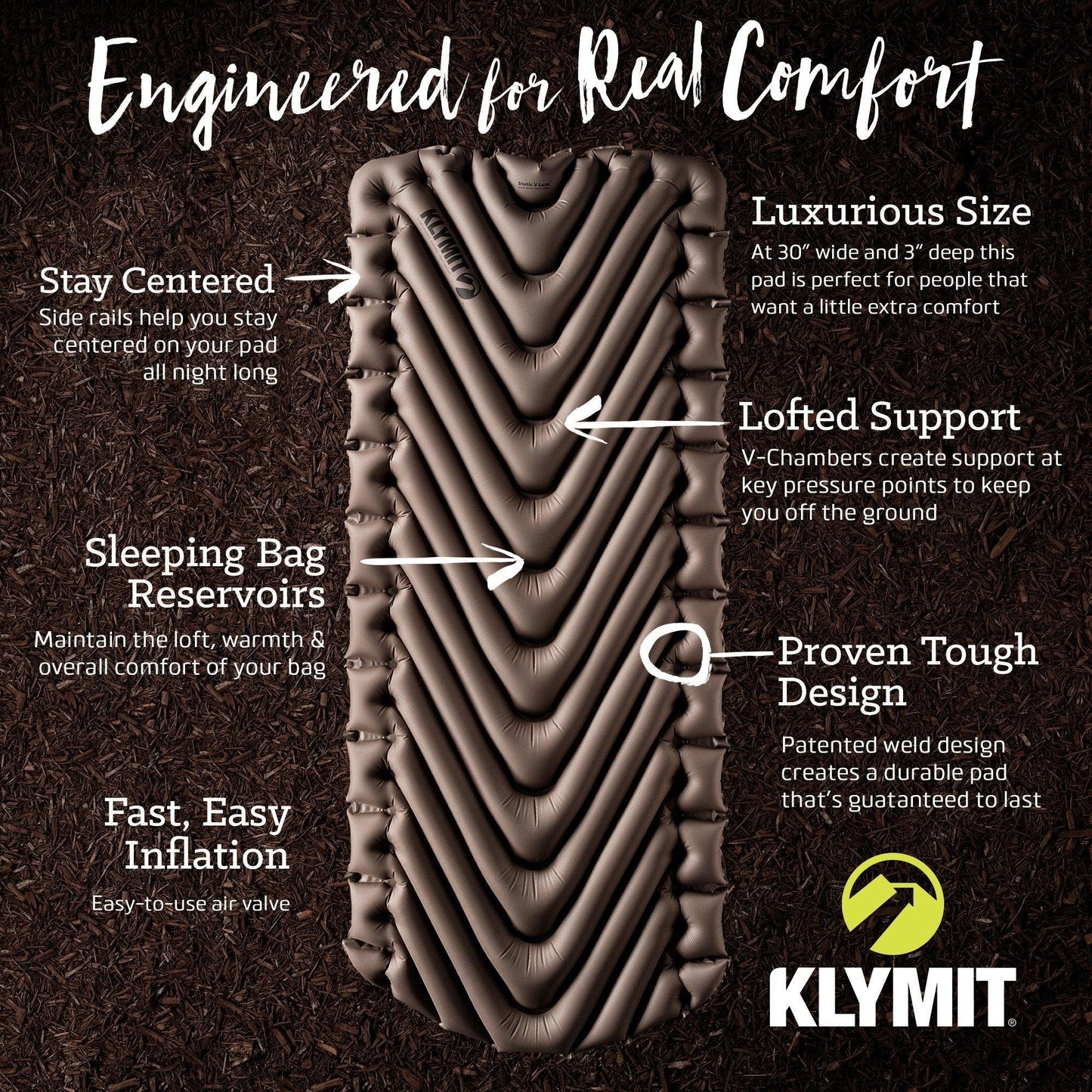 Klymit Static V Luxe (Liggunderlag etc) från Klymit. | TacNGear - Utrustning för polis och militär och outdoor.