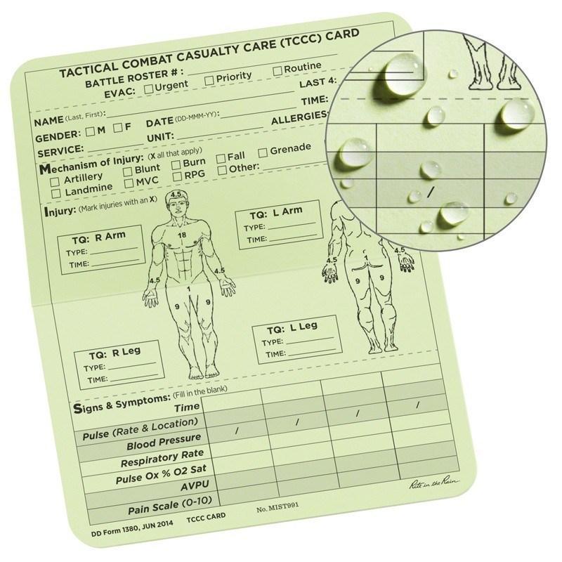 Rite in the Rain TCCC Mist Card (Övrigt) från Rite in the Rain. | TacNGear - Utrustning för polis och militär och outdoor.