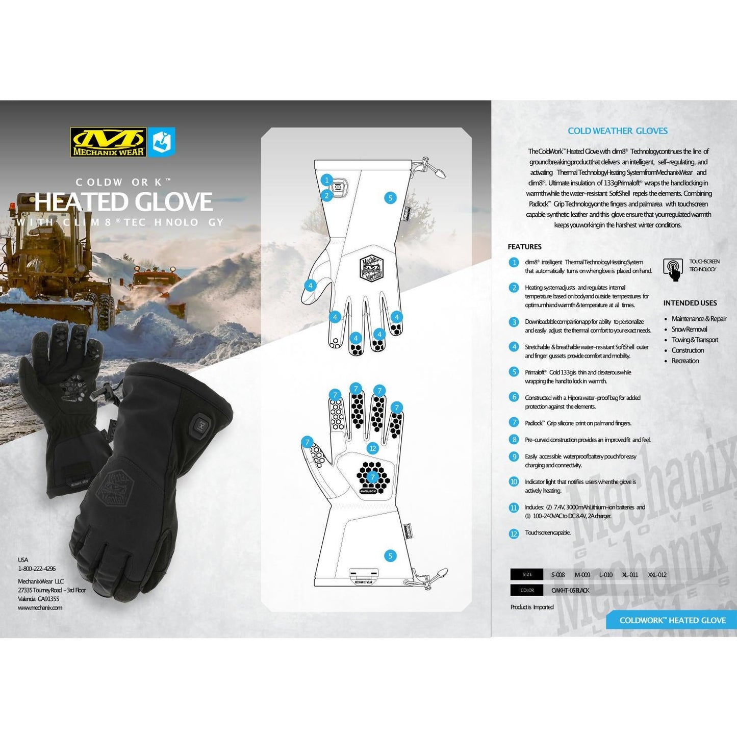 Köp Mechanix The ColdWork Heated Glove with Climb8 Technology från TacNGear