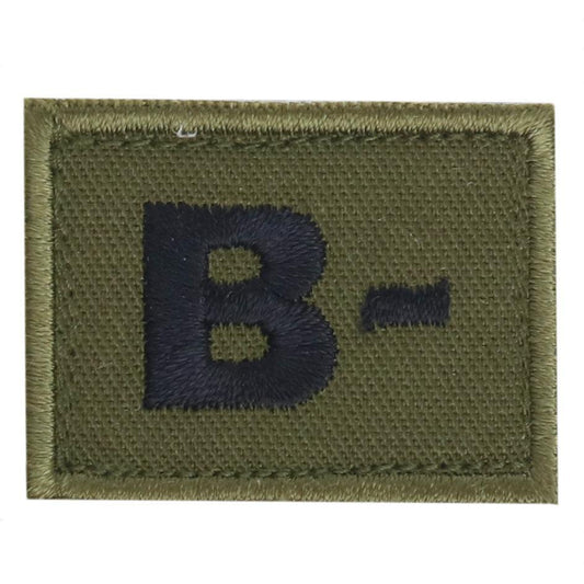 Blodgruppsmärke B- (Märken) från Hildeq. Oliv | TacNGear - Utrustning för polis och militär och outdoor.
