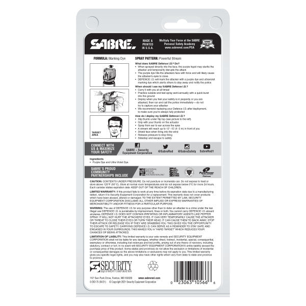 Sabre Defence ID - 65 ml