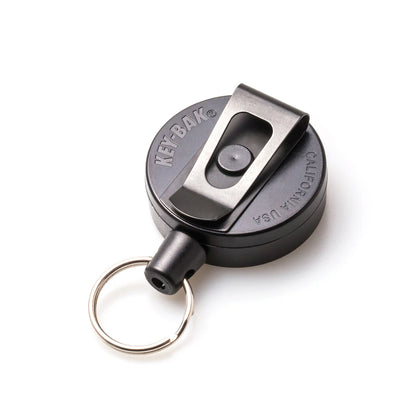 Key-Bak 90cm kevlartråd, svart roterande med plastclip