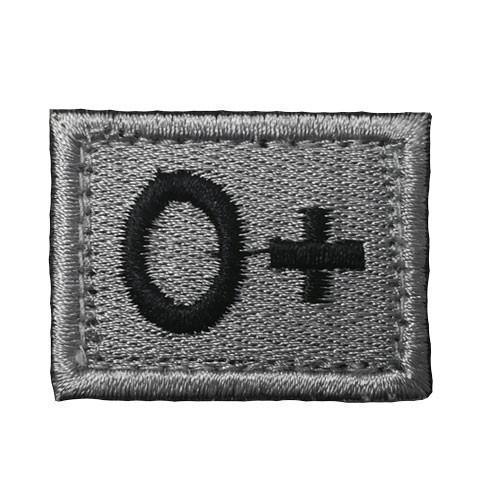 Blodgruppsmärke 0+ (Märken) från Hildeq. Grå | TacNGear - Utrustning för polis och militär och outdoor.