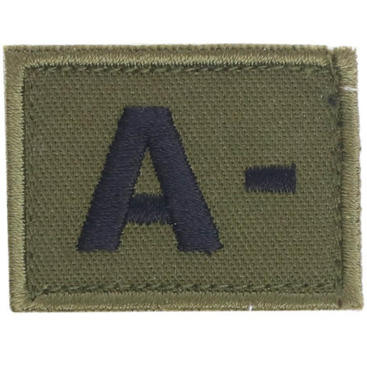 Blodgruppsmärke A- (Märken) från Hildeq. Oliv | TacNGear - Utrustning för polis och militär och outdoor.