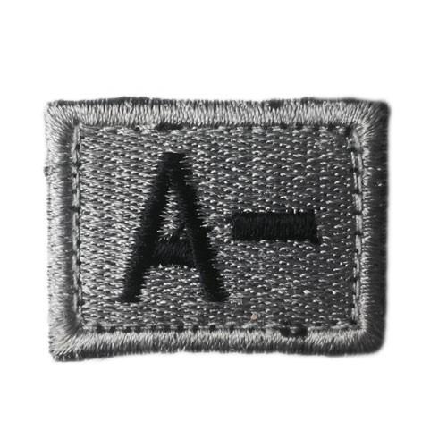 Blodgruppsmärke A- (Märken) från Hildeq. Grå | TacNGear - Utrustning för polis och militär och outdoor.