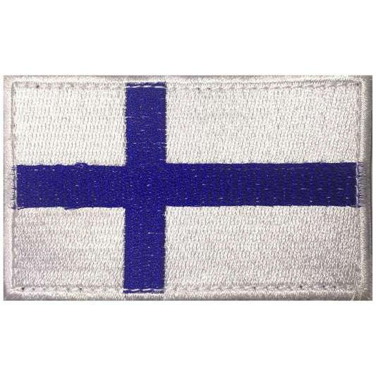 Finsk flagga med kardborre 8x5 cm (Märken) från Hildeq. | TacNGear - Utrustning för polis och militär och outdoor.