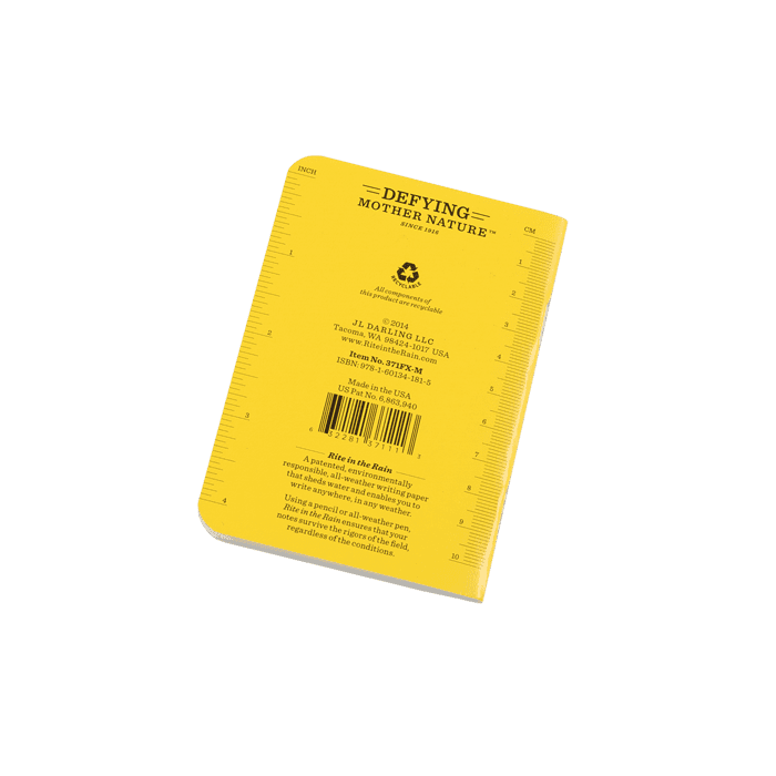 Rite in the Rain Mini-stapled Note book Yellow 3p (Anteckningsblock) från Rite in the Rain. | TacNGear - Utrustning för polis och militär och outdoor.