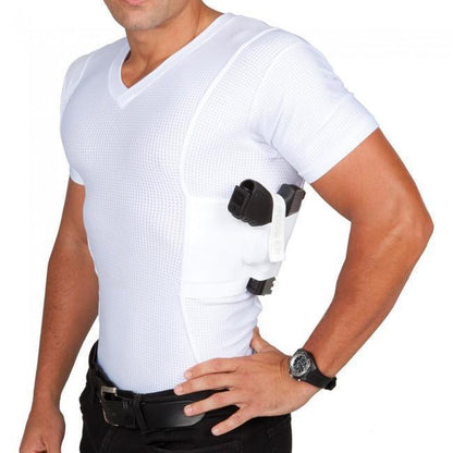 UnderTech Men's Concealed Carry V-Neck Coolux Shirt (Bärsystem) från UnderTech Undercover. VitS | TacNGear - Utrustning för polis och militär och outdoor.